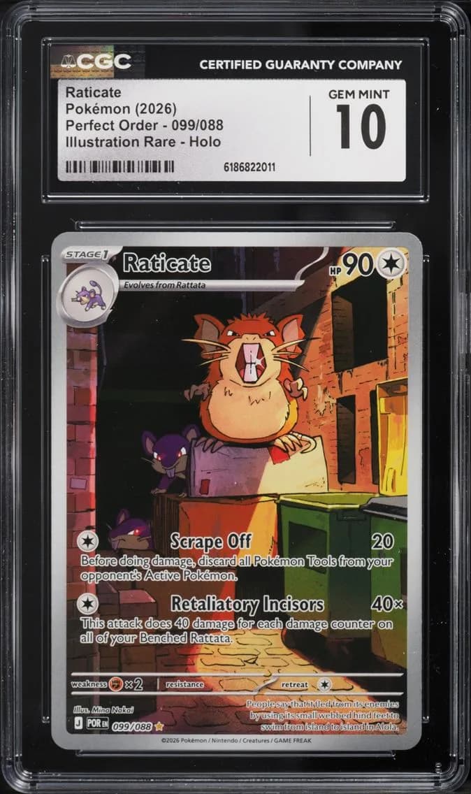 Raticate, Perfect Order, CGC 10
