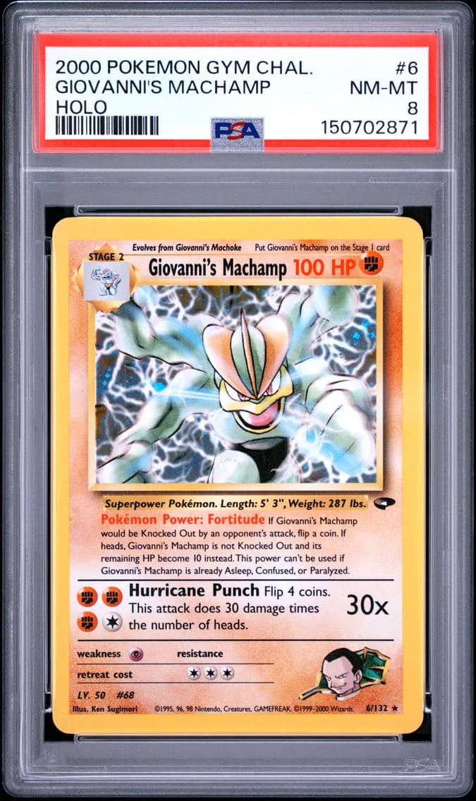 Giovanni's Machamp, Gym Challenge, PSA 8