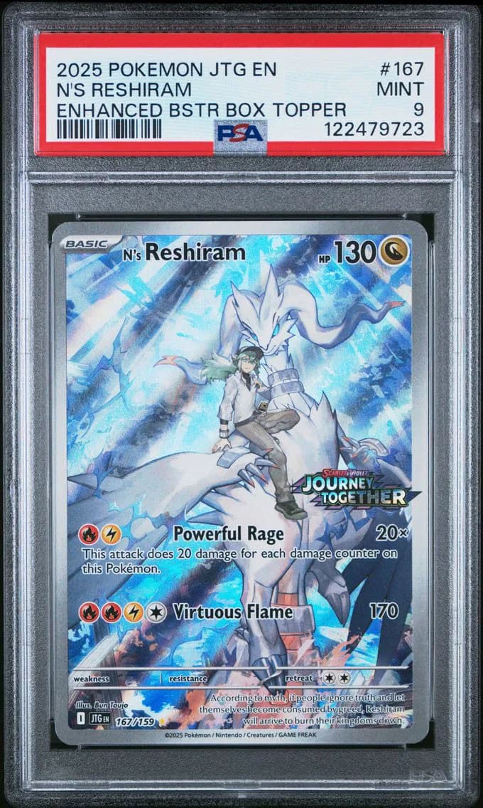 N's Reshiram, Journey Together, PSA 9