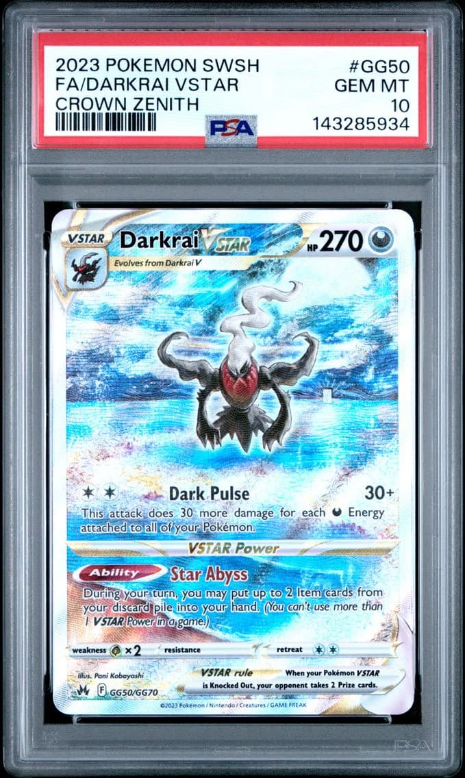 Darkrai VSTAR, Sword and Shield Crown Zenith, PSA 10