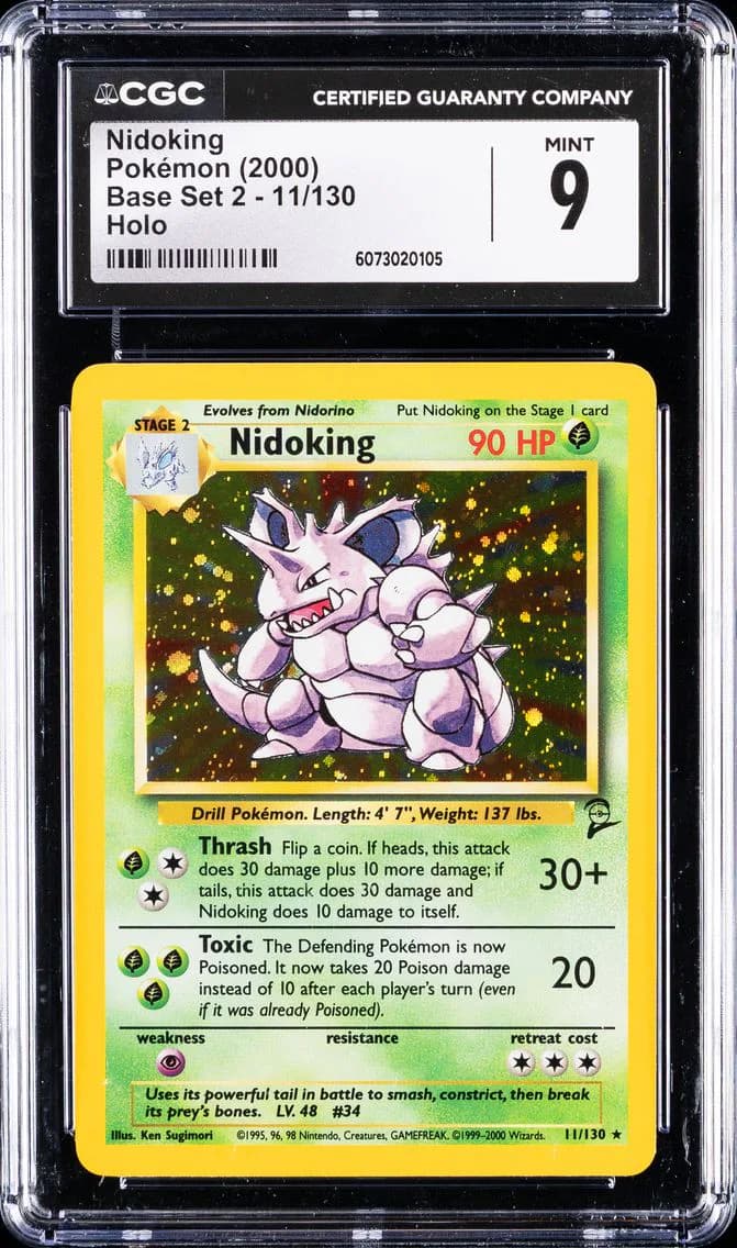 Nidoking-Holo, Base Set 2, CGC 9