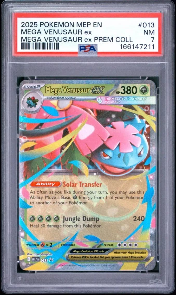 Mega Venusaur EX, Me Black Star Promo, PSA 7