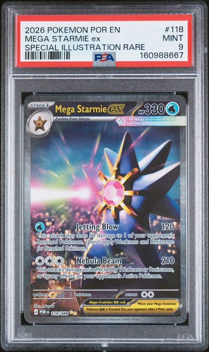 Mega Starmie EX, Perfect Order, PSA 9