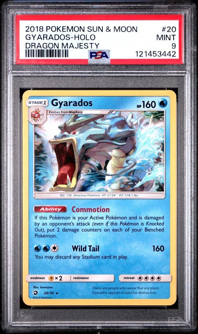 Gyarados-Holo, Sun & Moon Dragon Majesty, PSA 9