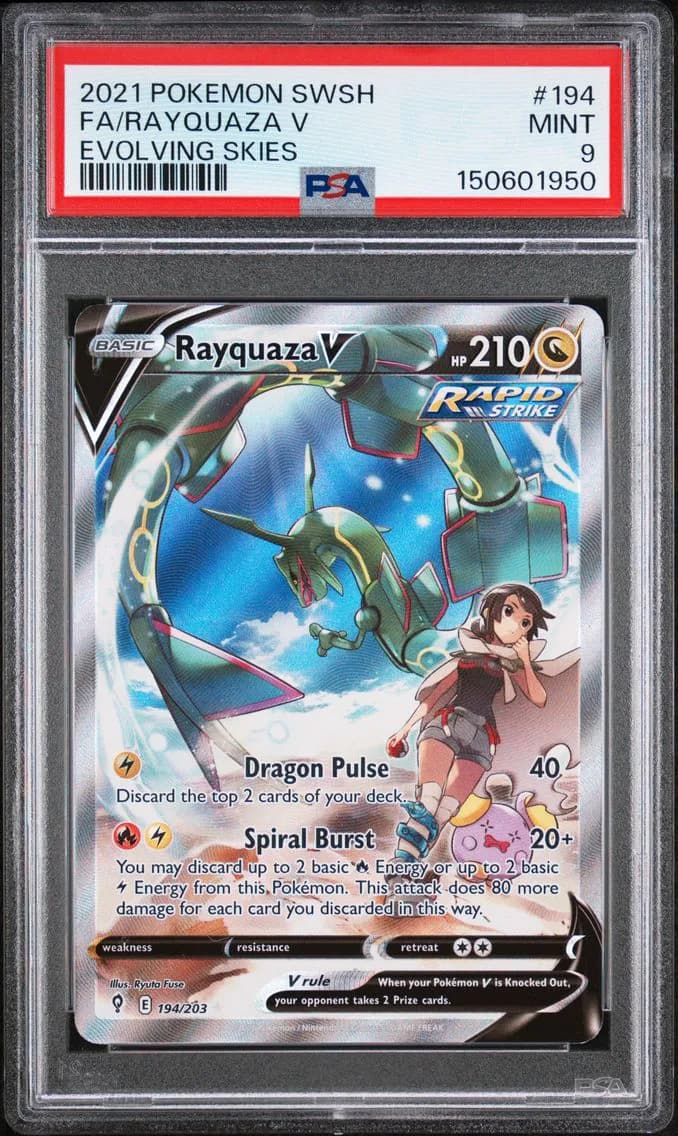 Rayquaza V, Sword & Shield Evolving Skies, PSA 9
