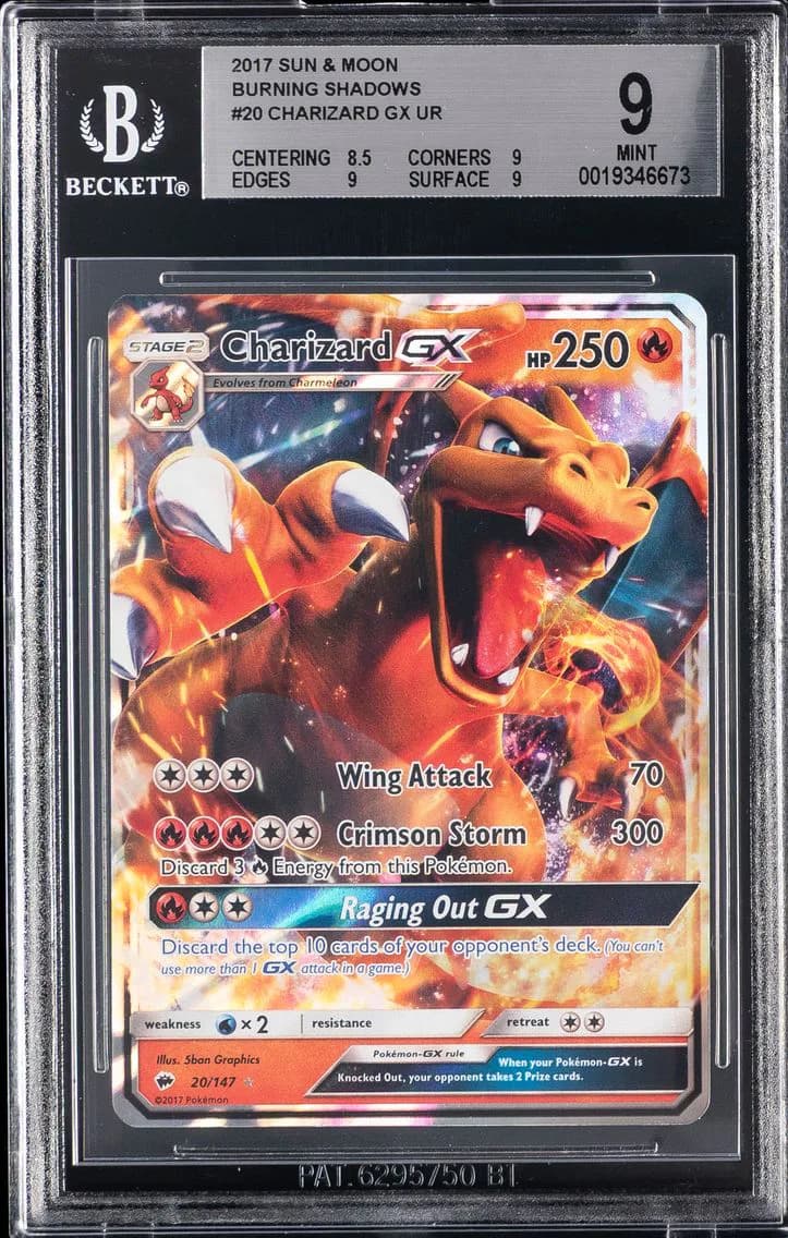 Charizard GX, Sun and Moon Burning Shadows, BGS 9