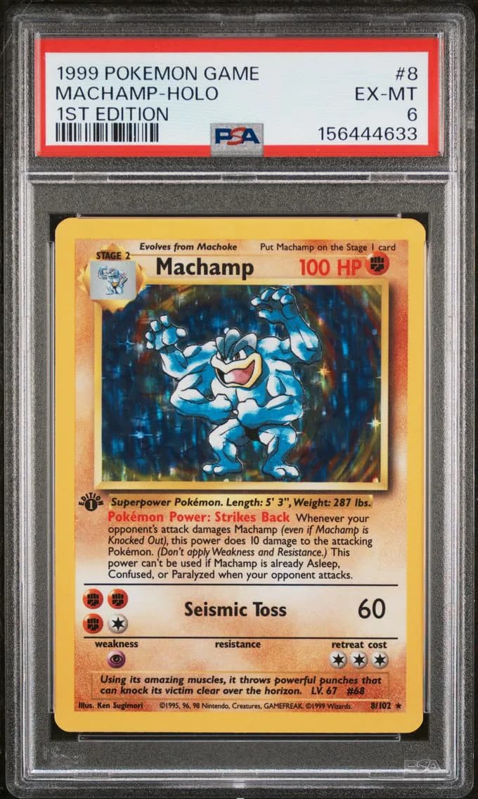 Machamp-Holo 1st Edition, Game, PSA 6