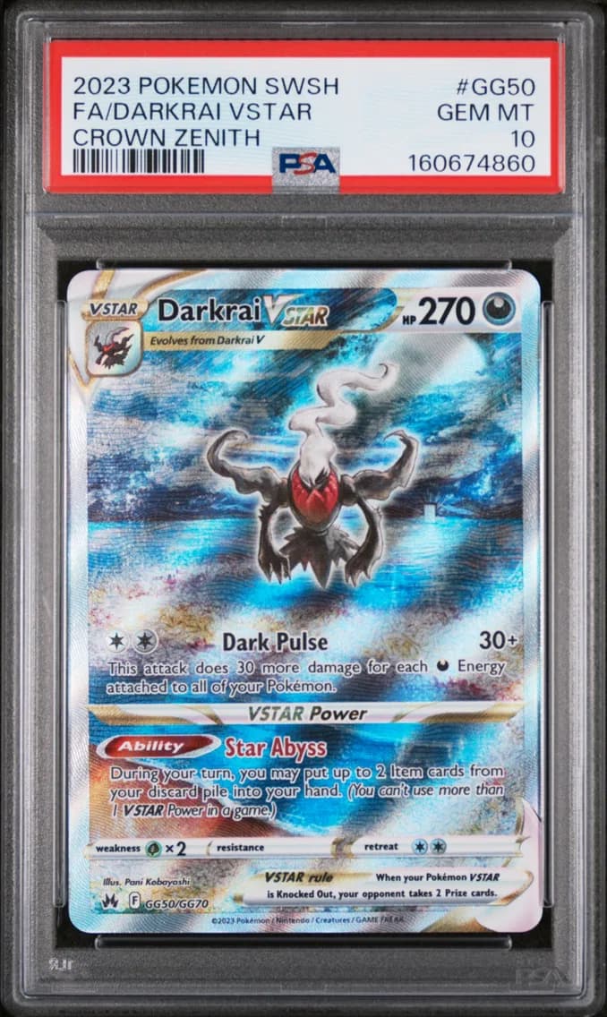 Darkrai VSTAR, Sword and Shield Crown Zenith, PSA 10