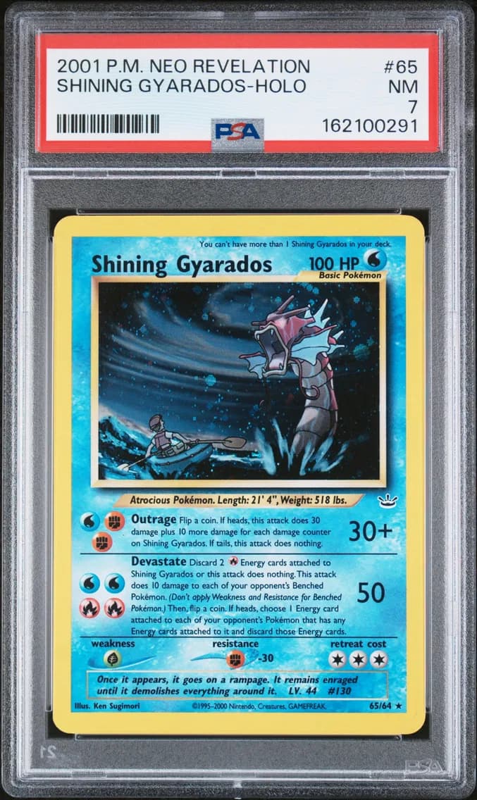 Shining Gyarados-Holo, Neo Revelation, PSA 7