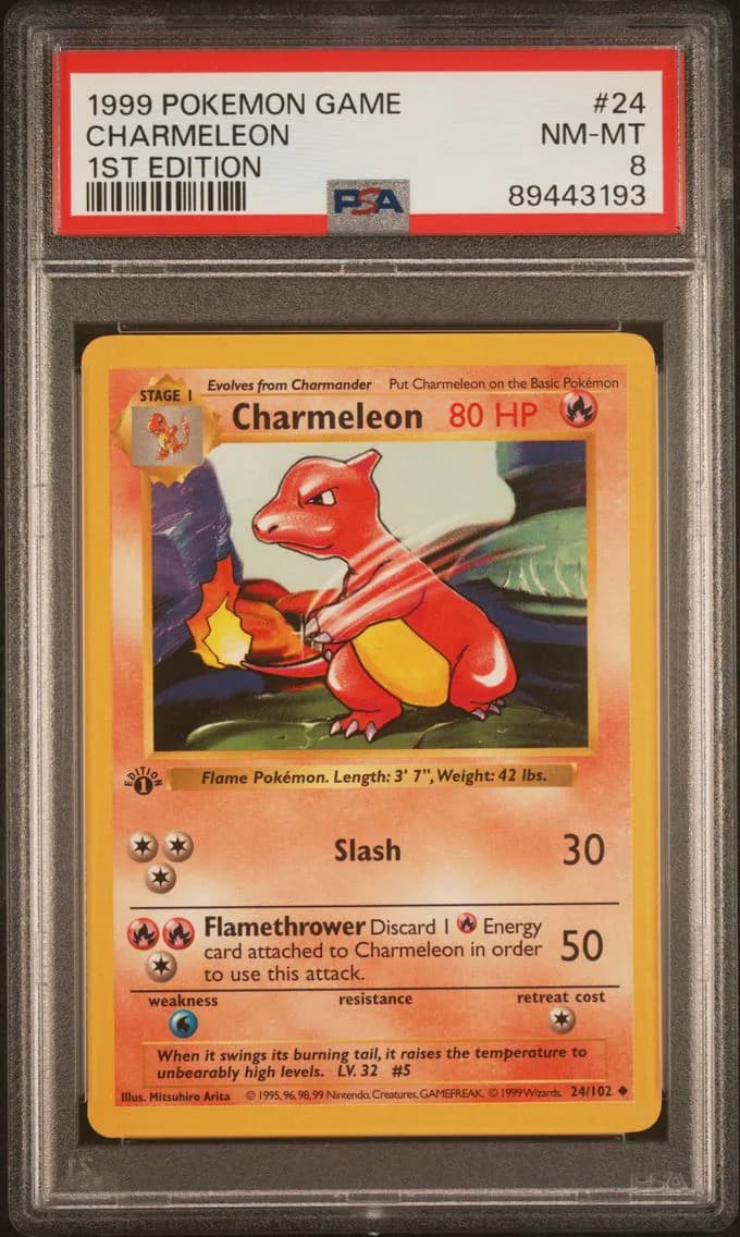 1st Edition Charmeleon, Game, PSA 8