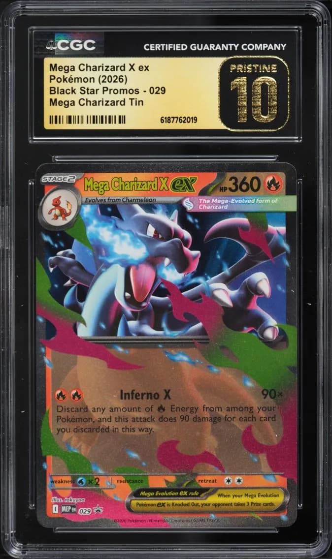 Mega Charizard X Ex, Black Star Promos - Mega Evolution MEP EN, CGC 10