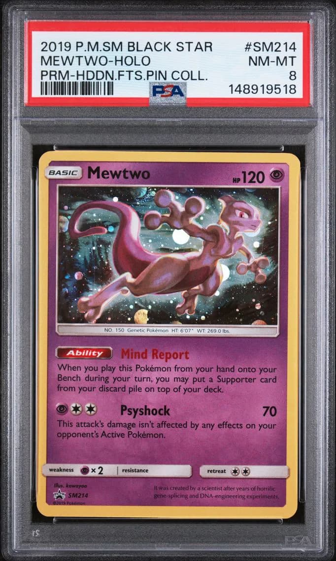 Mewtwo-Holo, SM Black Star Promo, PSA 8