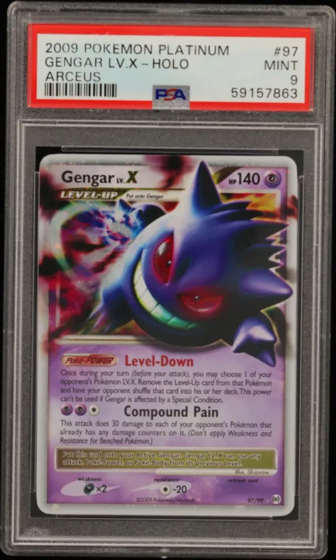 Gengar LV.X-Holo, Platinum Arceus, PSA 9