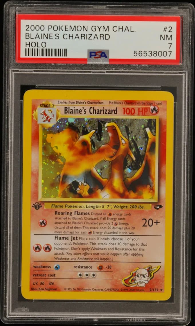 Blaine's Charizard, Gym Challenge, PSA 7