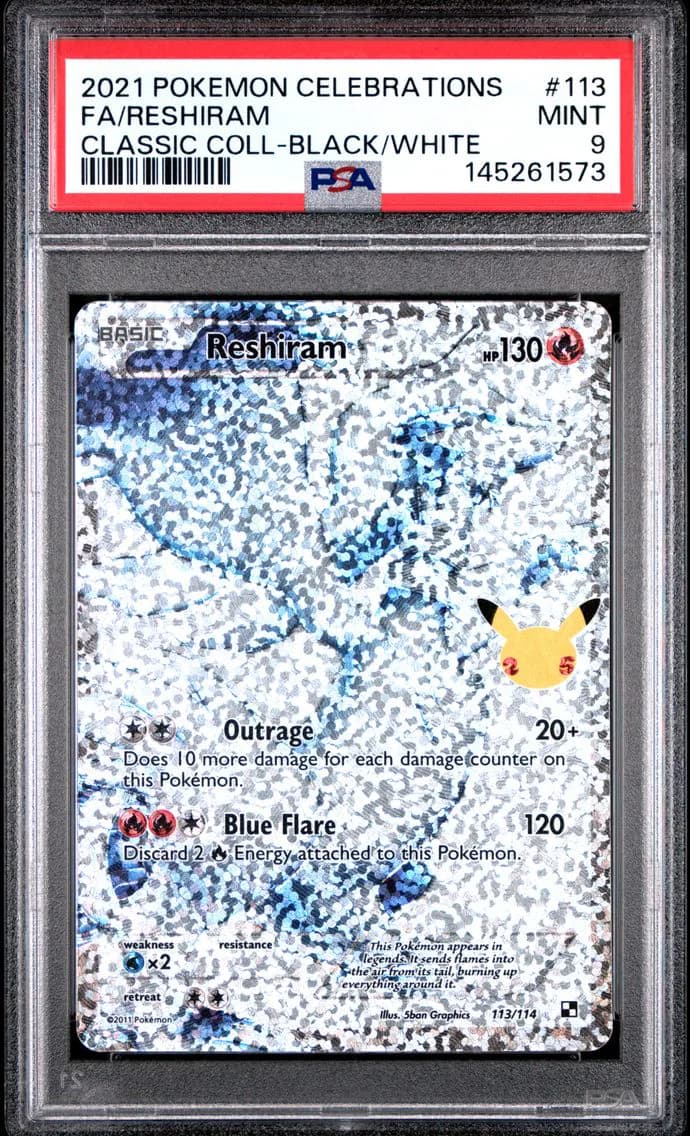 Reshiram, Celebrations Classic Collection, PSA 9
