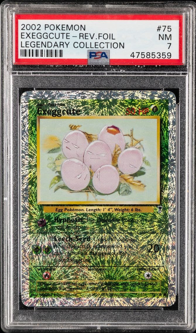 Exeggcute-Reverse Foil, Legendary Collection, PSA 7