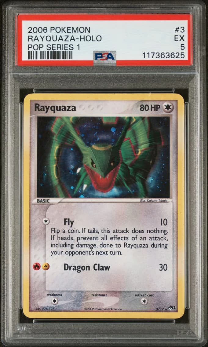 Rayquaza-Holo, Pop Series 1, PSA 5