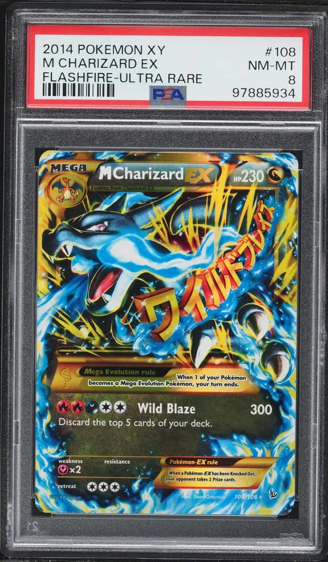 M Charizard EX, XY Flashfire, PSA 8