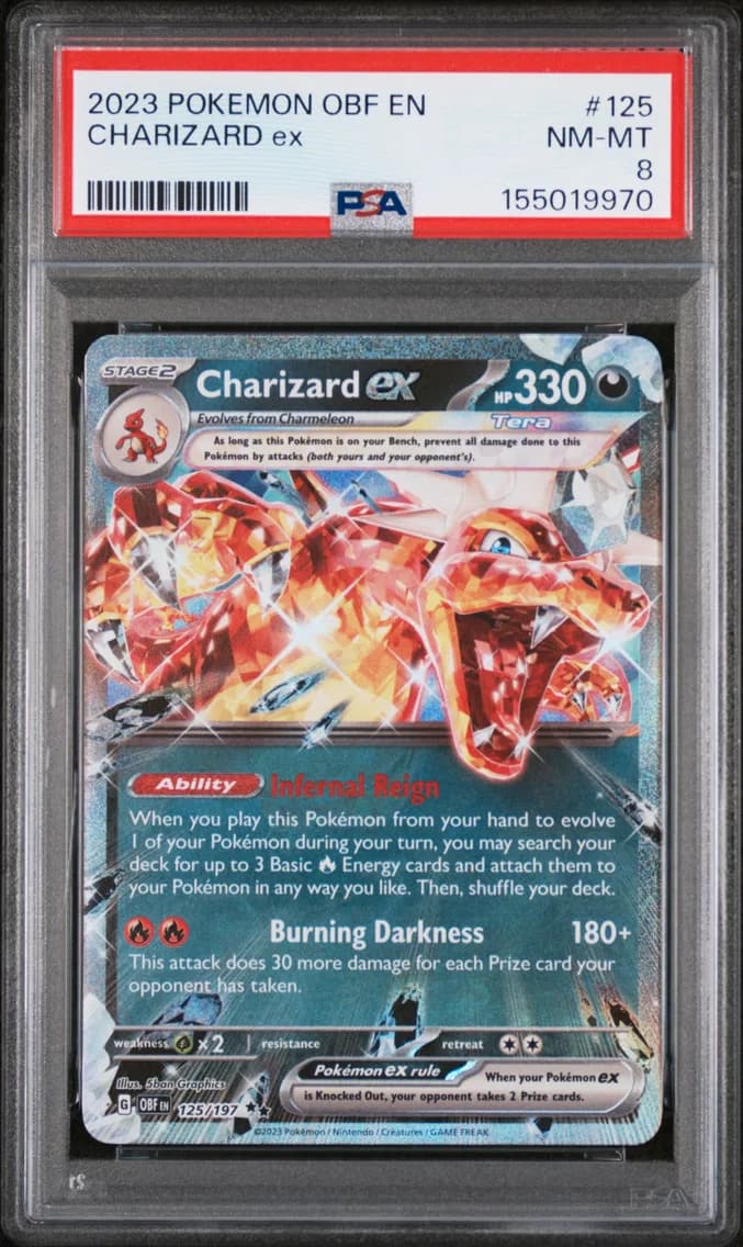 Charizard EX, Obsidian Flames, PSA 8