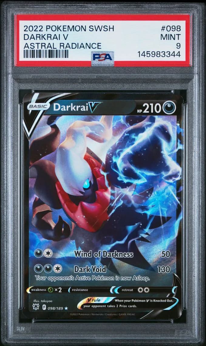 Darkrai V, Sword & Shield Astral Radiance, PSA 9