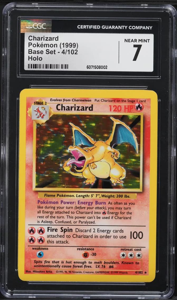 Charizard-Holo, Base Set - Unlimited, CGC 7