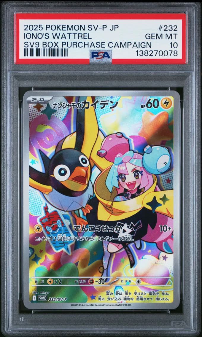 Iono's Wattrel, Japanese SV-P Promo, PSA 10