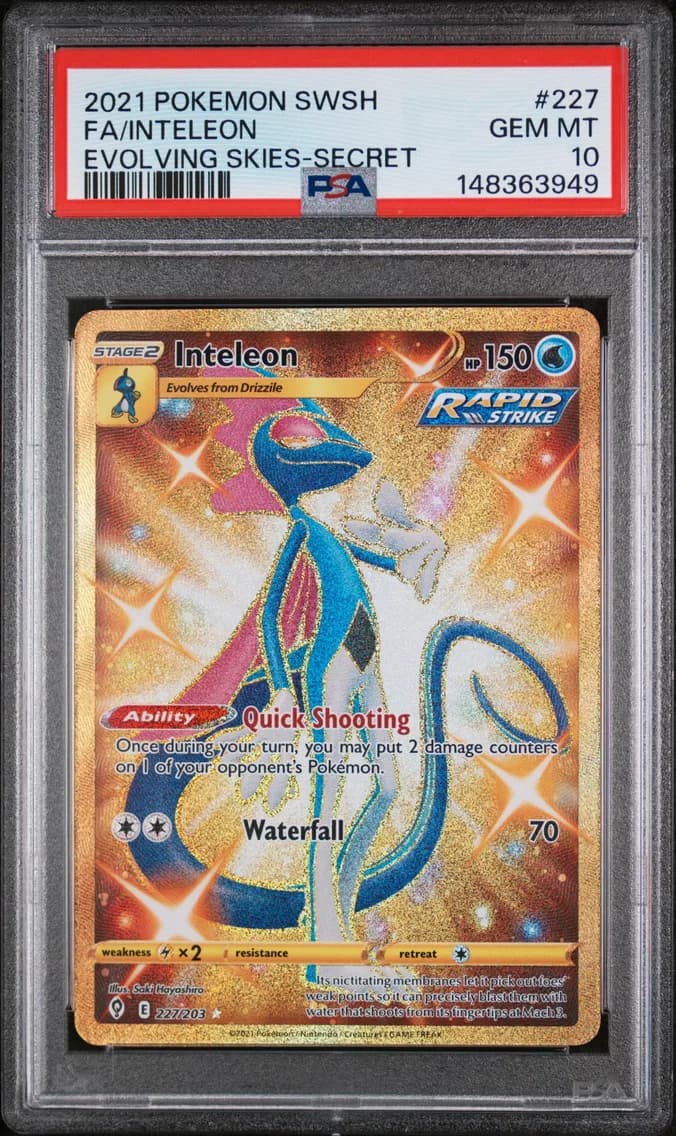 Inteleon, Sword & Shield Evolving Skies, PSA 10