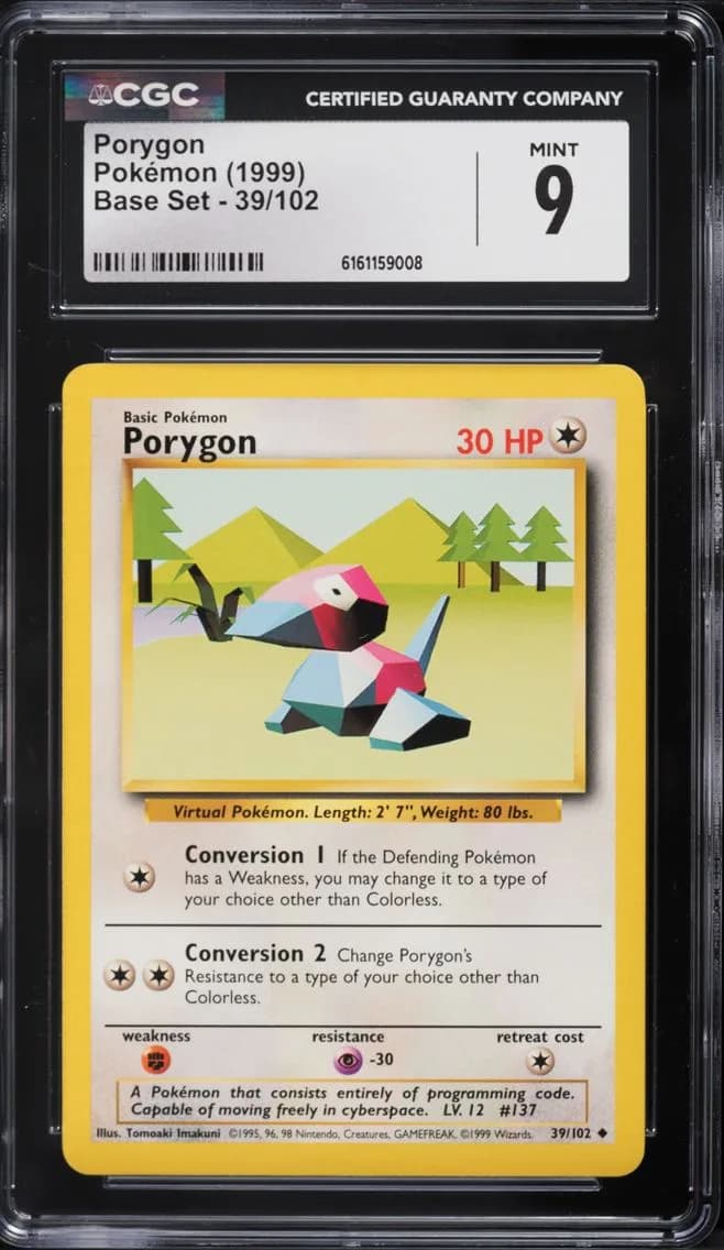 Set Porygon, Base Set - Unlimited, CGC 9