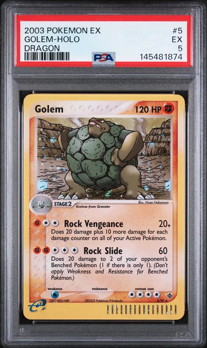 Golem-Holo, EX Dragon, PSA 5