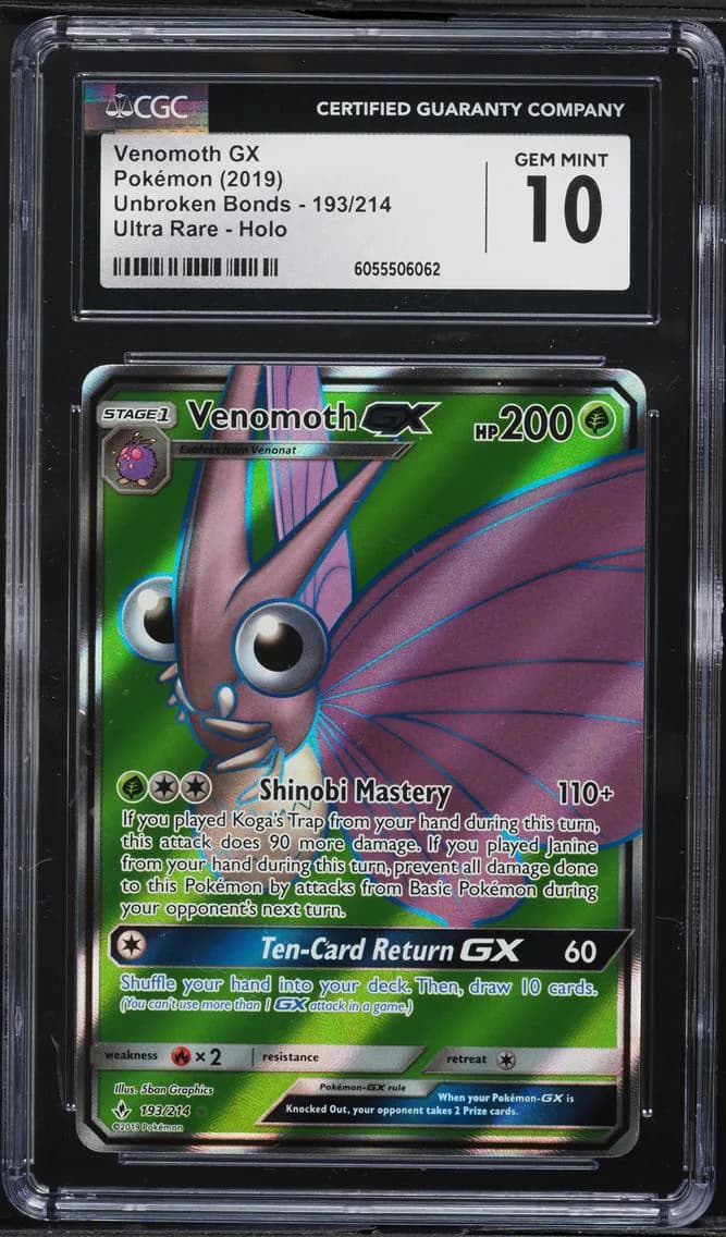 Venomoth GX, Unbroken Bonds, CGC 10