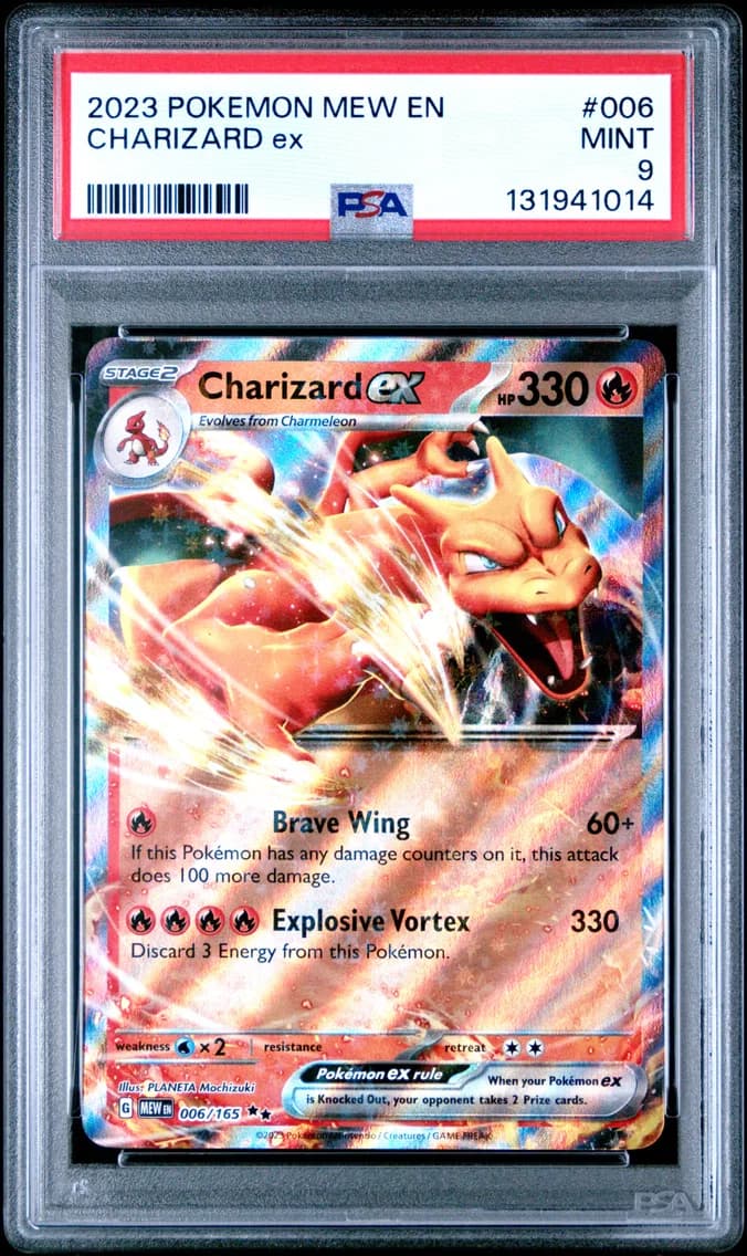 Charizard EX, 151, PSA 9