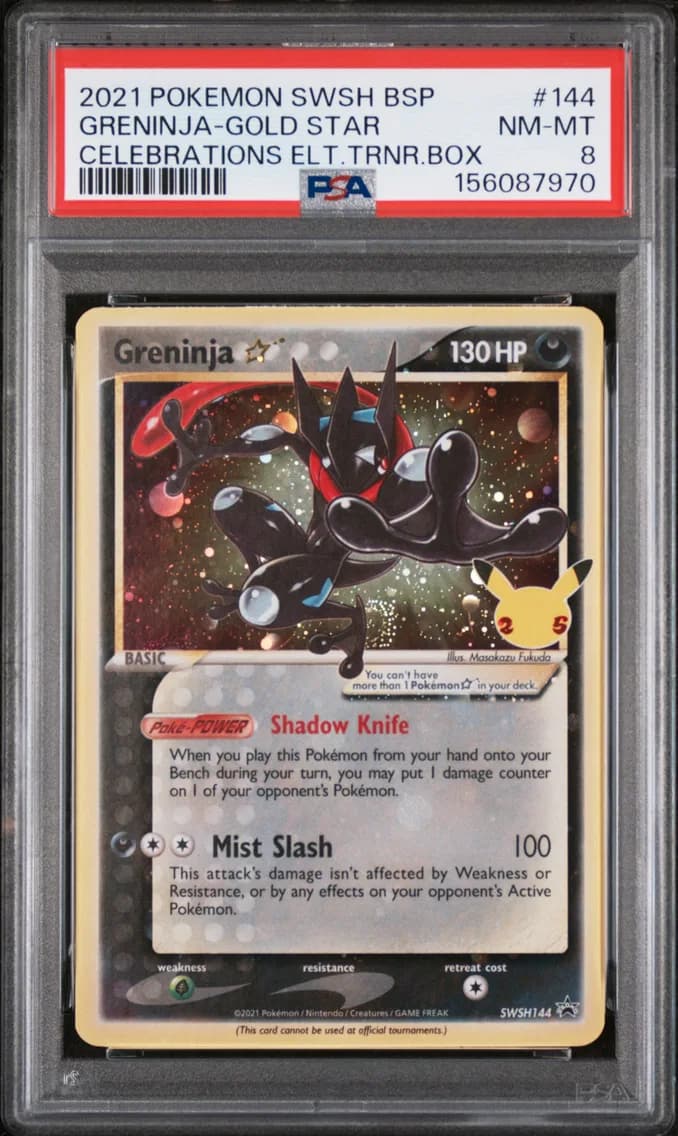 Greninja-Gold Star, Swsh Black Star Promo, PSA 8