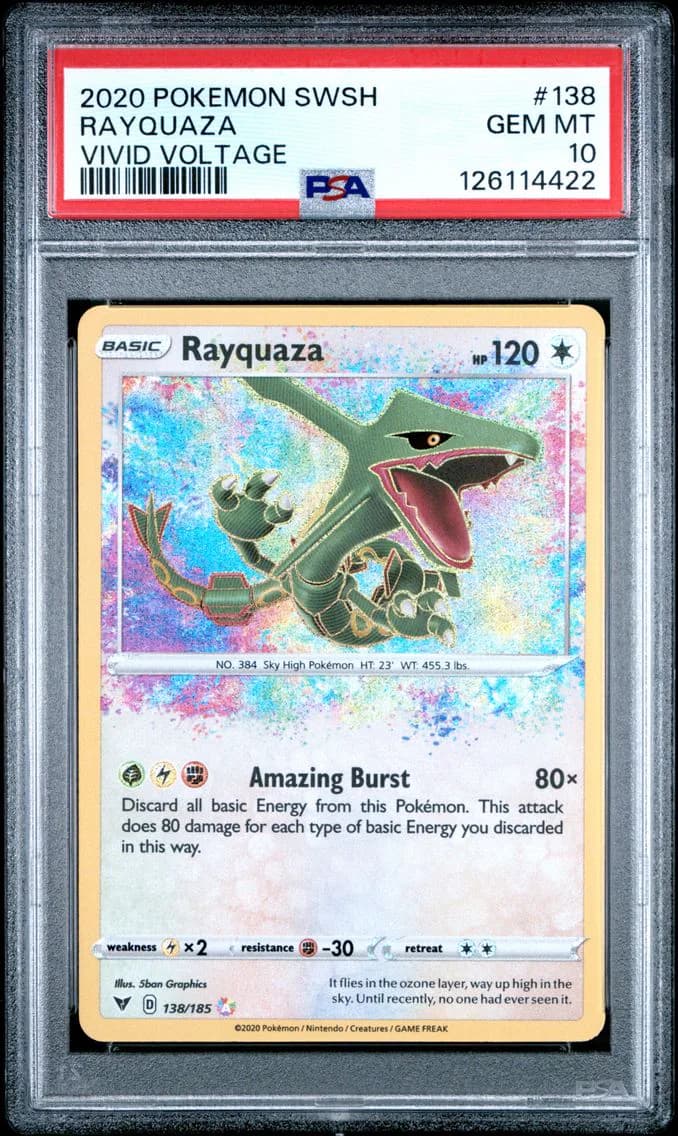 Rayquaza, Sword & Shield Vivid Voltage, PSA 10