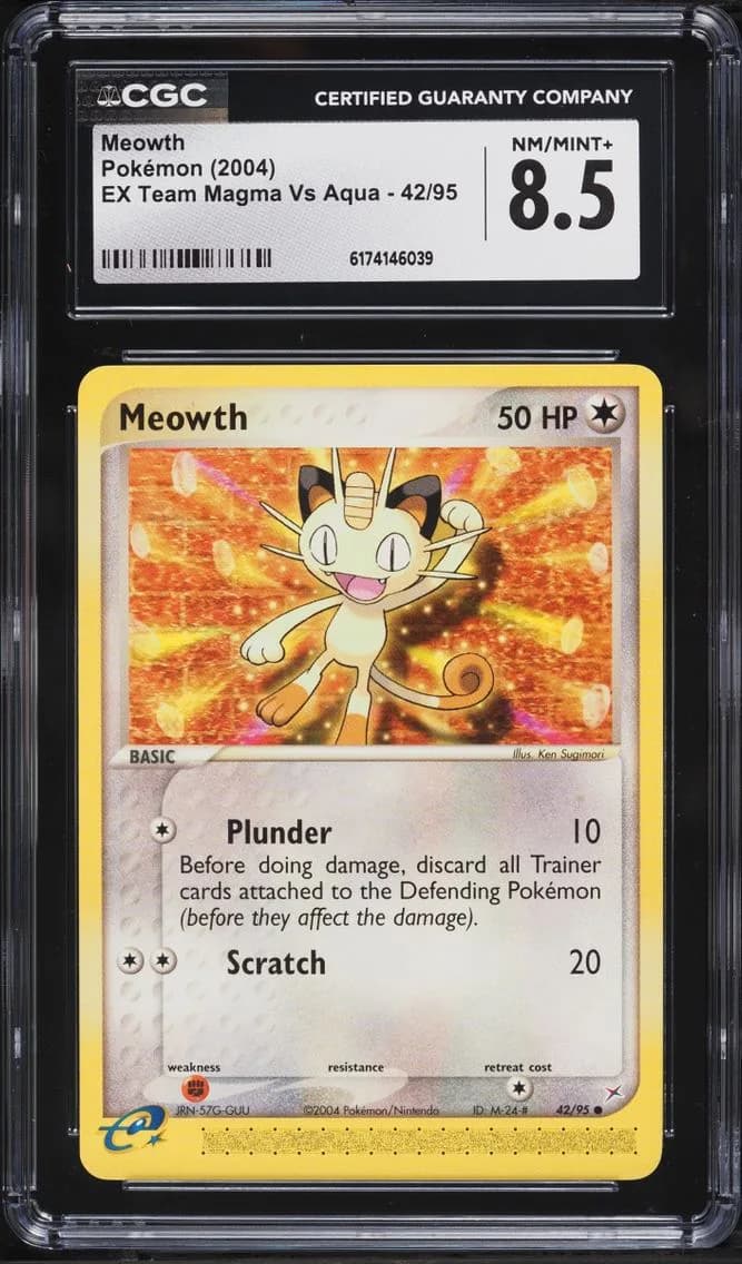 Aqua Meowth, EX Team Magma Vs Team Aqua, CGC 8.5
