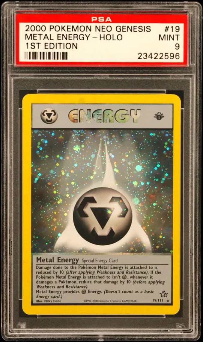 Metal Energy-Holo, Neo Genesis 1st Edition, PSA 9