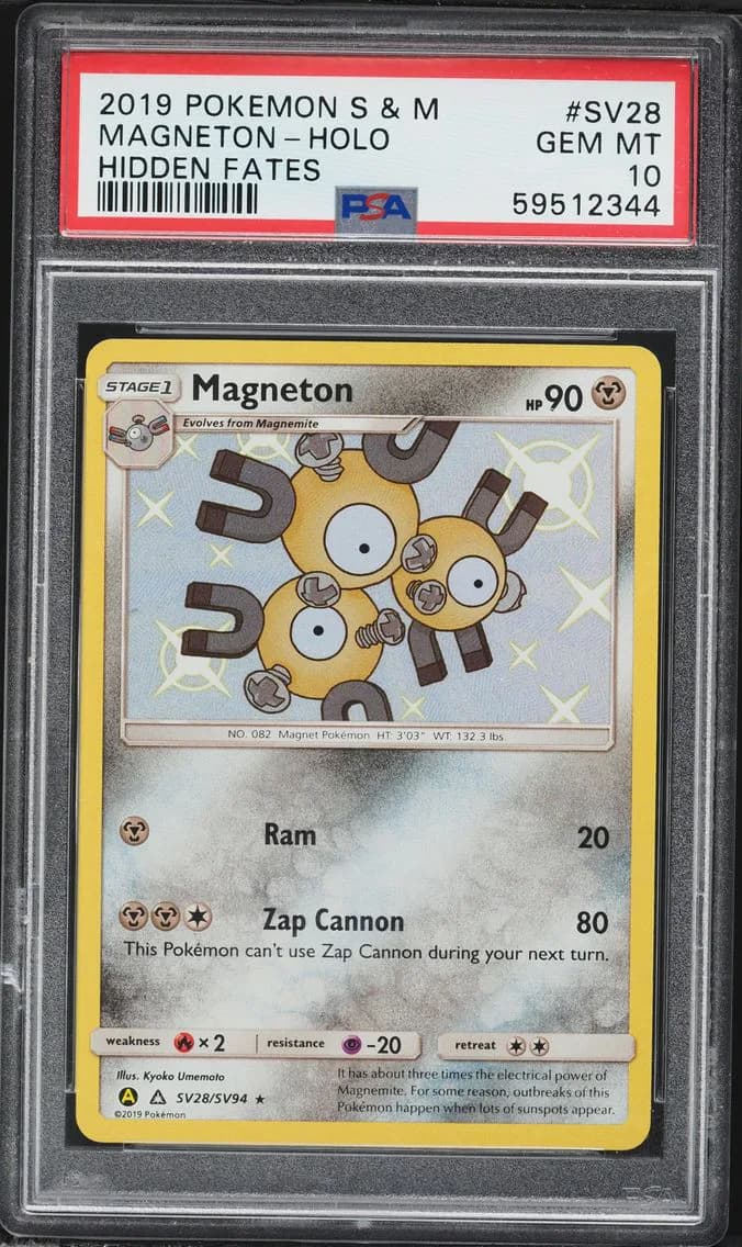 Magneton-Holo, Sun & Moon Hidden Fates, PSA 10