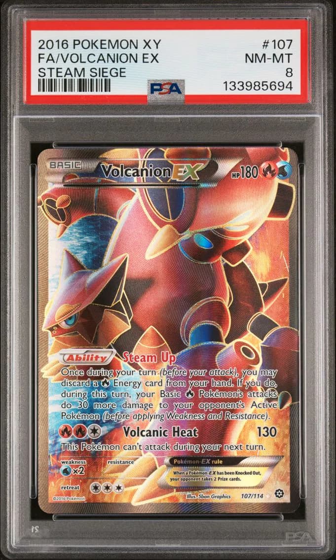 Volcanion EX, XY Steam Siege, PSA 8