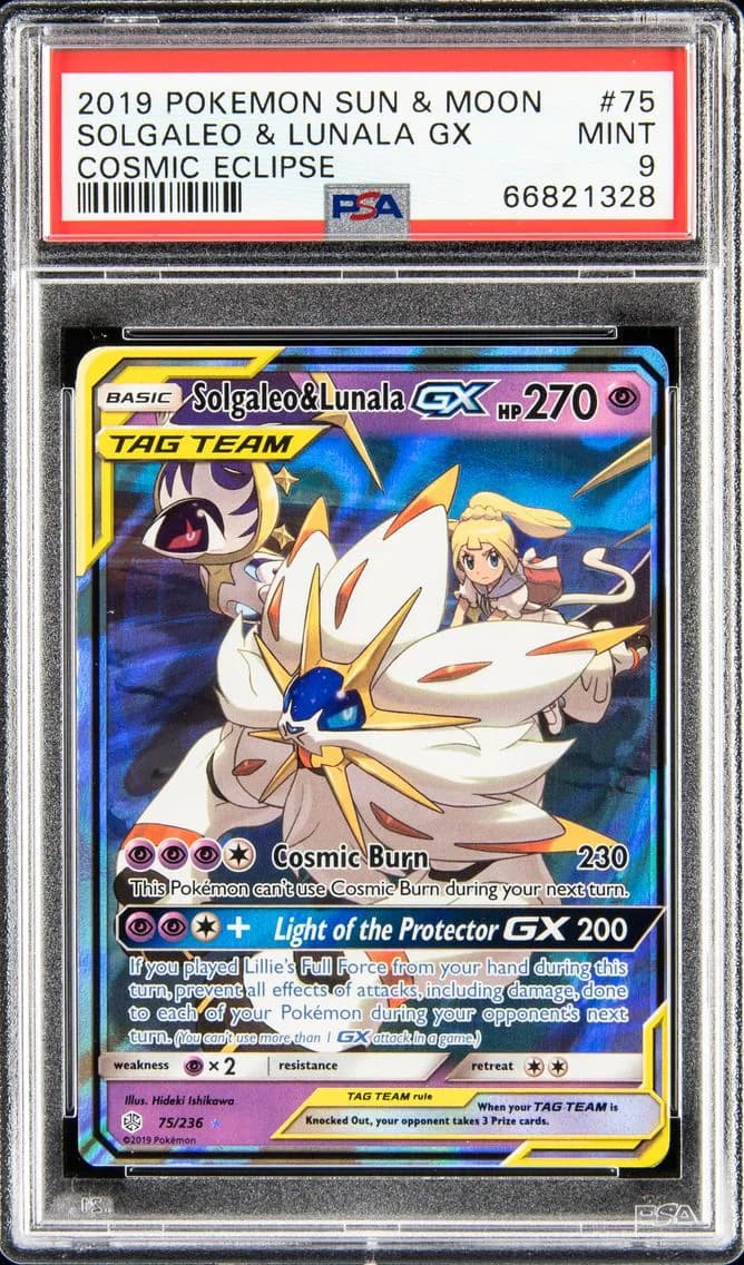Solgaleo & Lunala GX, Sun & Moon Cosmic Eclipse, PSA 9