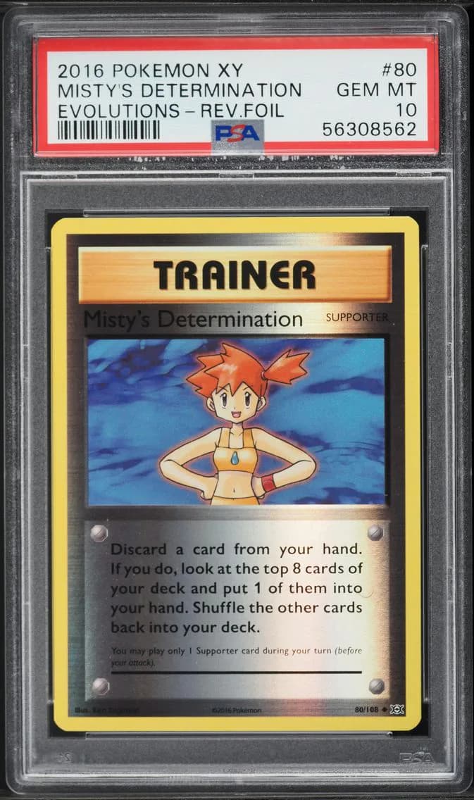 Misty's Determination-Reverse Foil, XY Evolutions, PSA 10