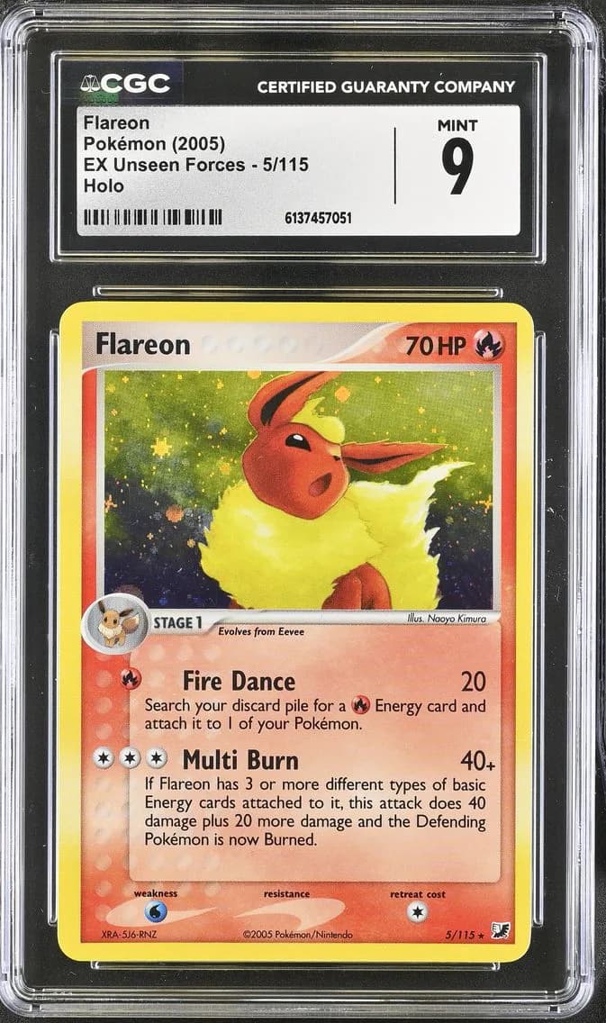 Flareon, EX Unseen Forces, CGC 9