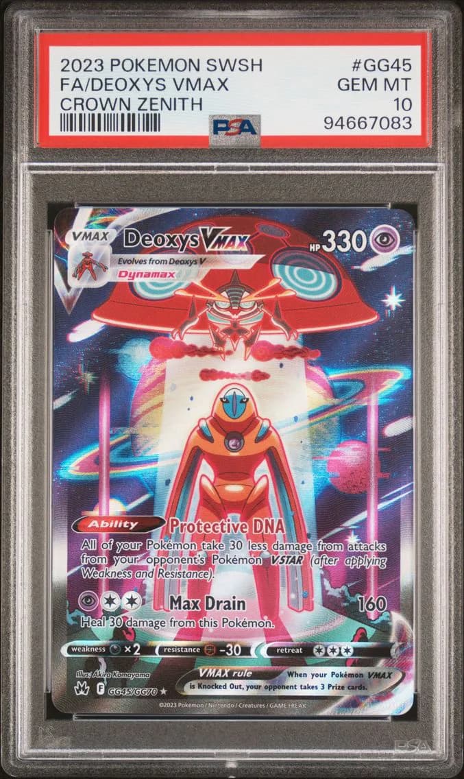 Deoxys VMAX, Sword and Shield Crown Zenith, PSA 10
