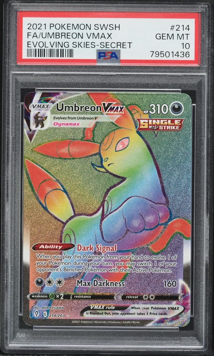Umbreon VMAX, Sword & Shield Evolving Skies, PSA 10