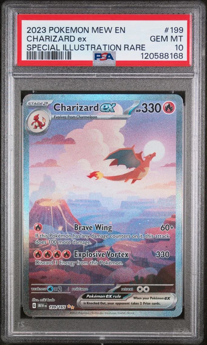 Charizard EX, 151, PSA 10