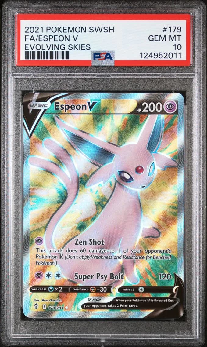 Espeon V, Sword & Shield Evolving Skies, PSA 10