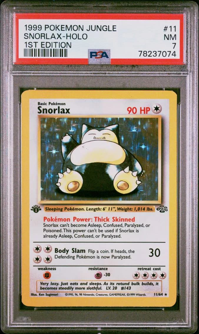 Snorlax-Holo 1st Edition, Jungle, PSA 7