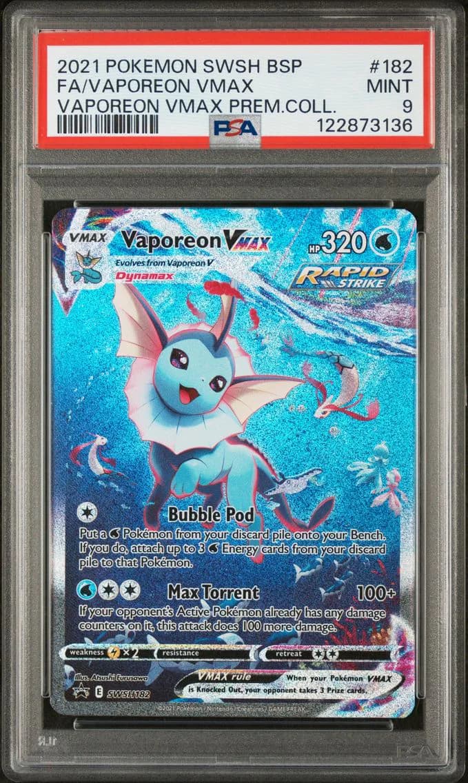 Vaporeon VMAX, Swsh Black Star Promo, PSA 9