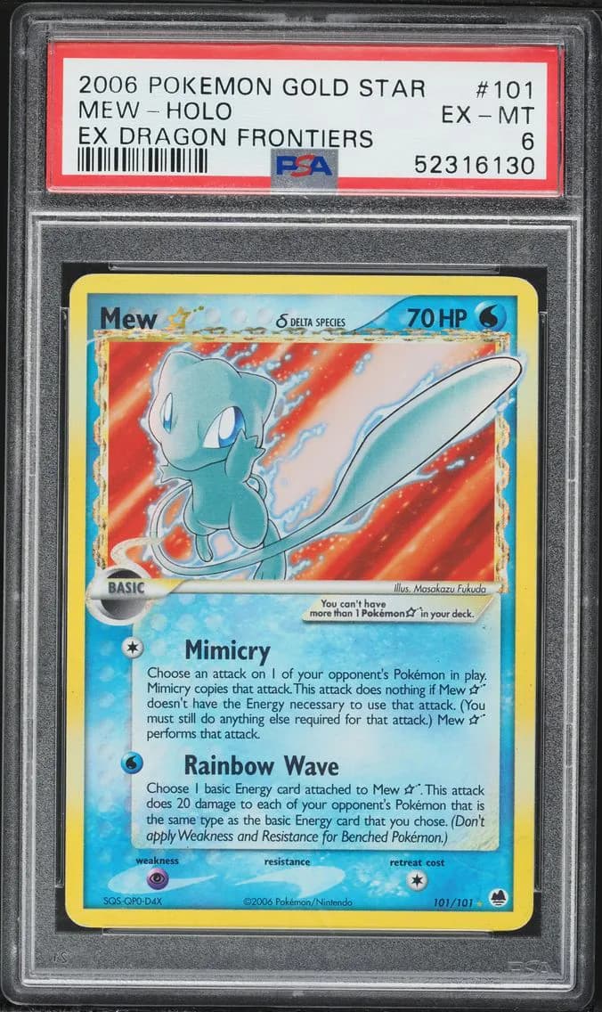 Mew-Holo, EX Dragon Frontiers, PSA 6