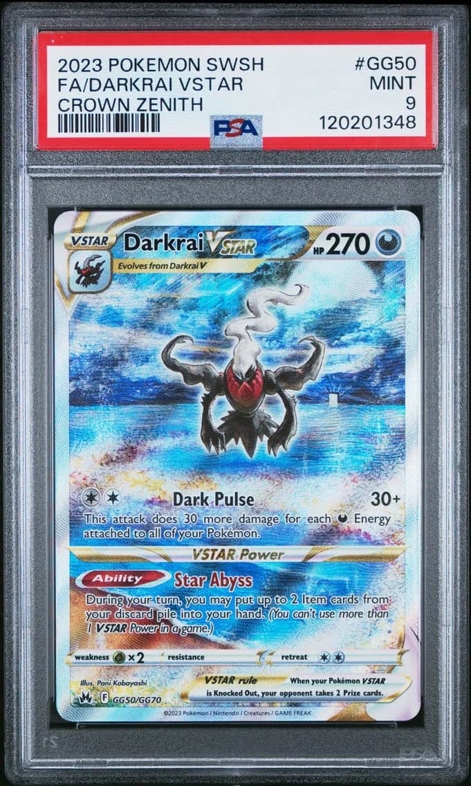 Darkrai VSTAR, Sword and Shield Crown Zenith, PSA 9