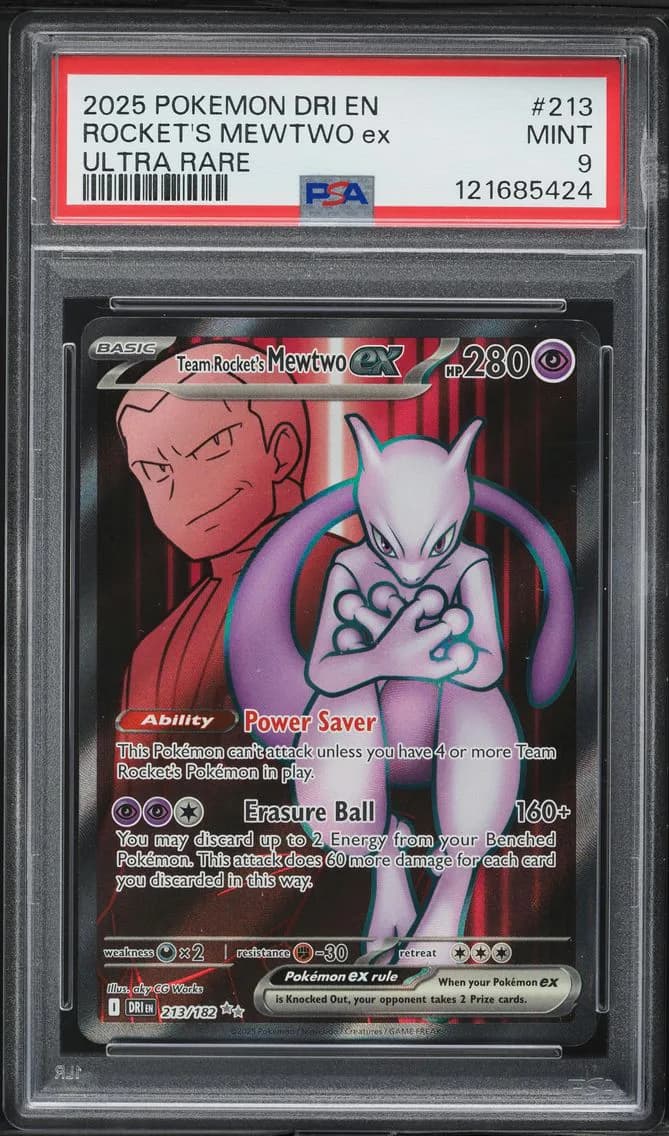 Team Rocket's Mewtwo EX, Destined Rivals, PSA 9