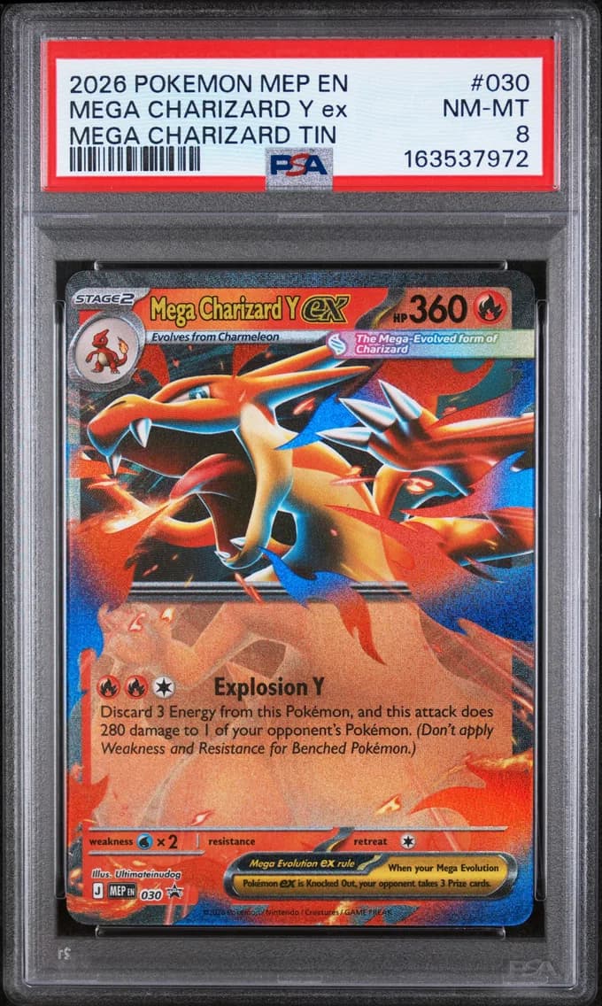 Mega Charizard Y EX, Me Black Star Promo, PSA 8